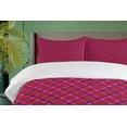 thumbnail image 4 of Ambesonne Plaid Duvet Cover Sets, Diagonal Checkered Retro Art, 2-King, Green Magenta Quartz, 4 of 6