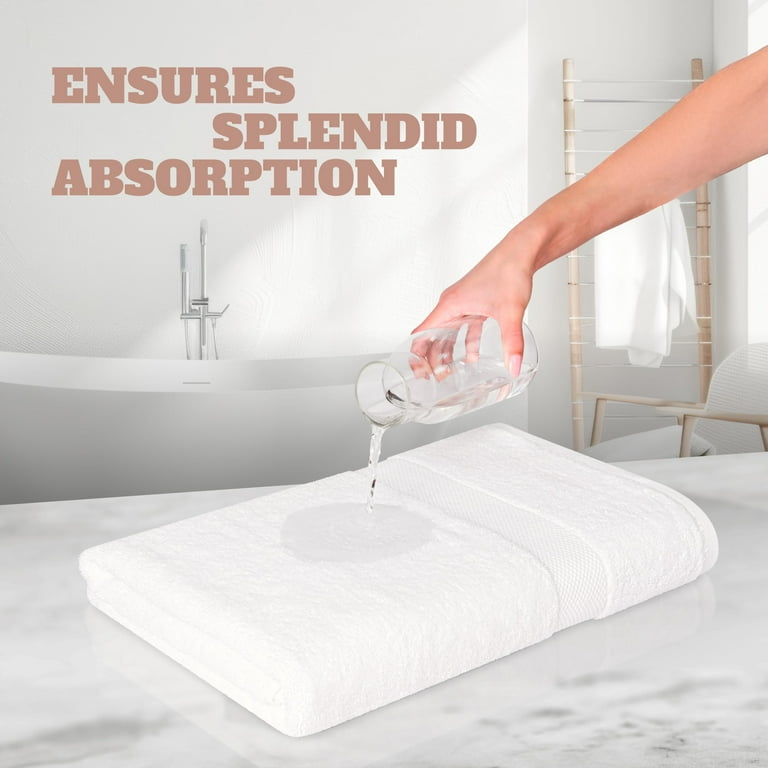 White Classic Wealuxe 6-Pack Lightweight Cotton Bath Towels, 22 x 44 photo 6
