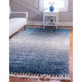 thumbnail image 2 of Unique Loom Hygge Shag Plush & Cozy Area Rug 4' x 6' Rectangle Blue/Ivory, 2 of 4
