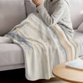 thumbnail image 3 of Beige Grey Throw Blanket for Couch, Soft Lightweight Flannel Fleece Blanket, Abstract Mottled Art Retro Modern Painting Microfiber Plush All Season Decorative Blankets Gifts for Sofa Bed 50"x60", 3 of 9