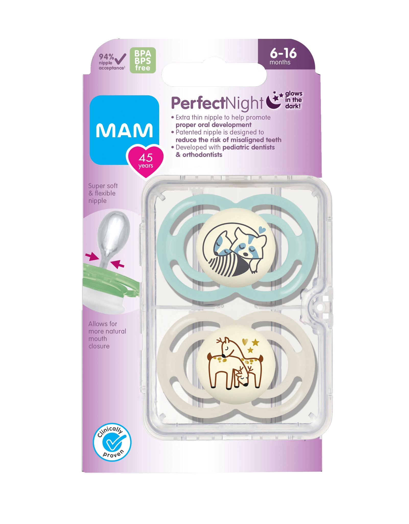 MAM Perfect Day & Night - Chupete para bebé, 0-6 meses (4 unidades)