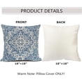 thumbnail image 3 of Boho Pillow Cover Ethnic Design Pattern Linen Persian Carpet Tribal Pattern Throw Pillow Case Cushion Cover Home Office Decorative Square 18x18 inch, 3 of 6