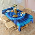 thumbnail image 3 of Blue Tie Dye Spiral Pattern Rectangle Tablecloth 60"x120",Waterproof Polyester Rectangle Table Cloth, Wipeable Spillproof Polyester Tablecloth for Dining, Camping, Indoor and Outdoor, 3 of 6
