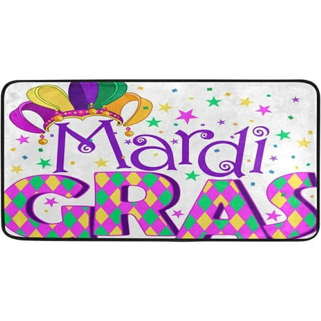 

SKYSONIC Mardi Gras Kitchen Rug Anti Fatigue Non-Slip Bath Rug Entryway Doormats Runner Comfort Mat 39 x 20 Inch