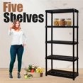 Premium Heavy Duty Plastic Garage Shelving 5 Tier Storage Shelves for