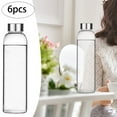 thumbnail image 2 of MOQIN Glass Cups with Lids, 18 oz Clear Glass Bottles, Reusable Refillable Water Bottles for Juicing, Refrigerator,100% Leak Proof, BPA Free, Water Bottle Set of 6, 2 of 8