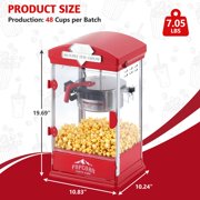 Enyopro Popcorn Maker Machine, 10oz Kettle Popcorn Machine with Warming Deck, Countertop Popcorn Popper for Movie Theatre, Parties, Black