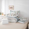 thumbnail image 4 of 7 Pcs Comforter Set Queen Size,Green Parrot Bed in a Bag with Flat Sheet and Fitted Sheet for Kids Teens Adult,Birch Forest Abstract Tree Bedding Set with Pillowcase and Sham Reversible, 4 of 5