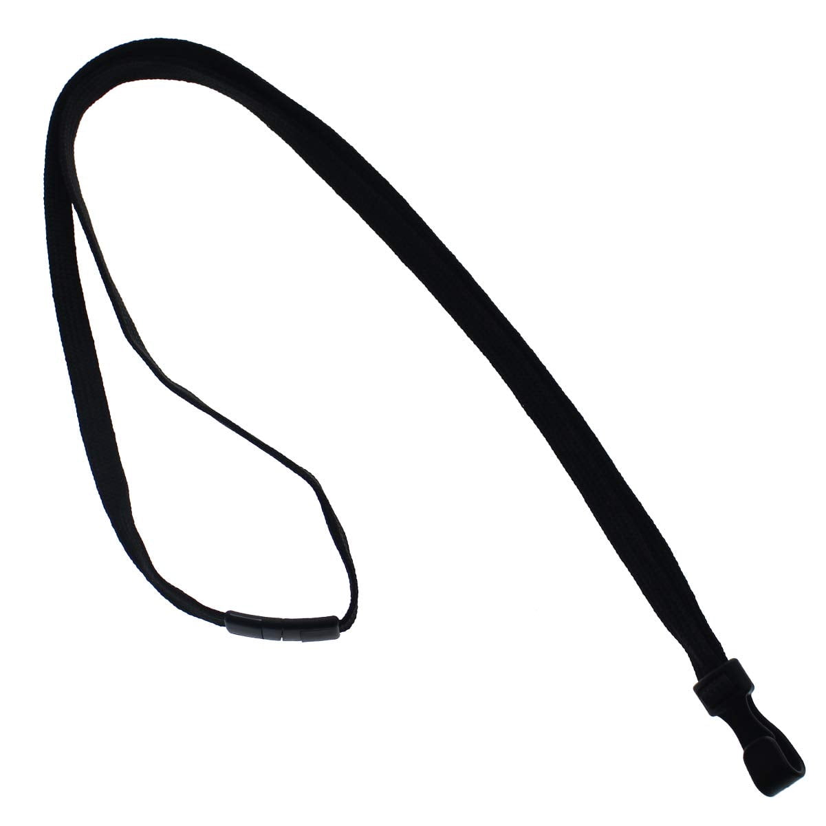 Bulk 100 Pack - MRI Safe ID Lanyards (No Metal) with Plastic No Twist Clip & Safety Breakaway Clasp - Great for Radiology Pathologists - Neck Strap I.D. Badge Holders by Specialist ID (Black)