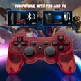 thumbnail image 6 of Turpow 2 Pack Controller for P3, Wireless Bluetooth Controller Gamepad Joystick, Double Vibrating Controller for P3 with Charger Cable Cord Thump Grips，2 Charging Cables - Red, 6 of 7
