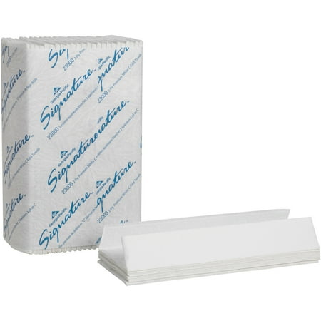 Georgia-Pacific Signature White 2-Ply Premium C-Fold Paper Towels, 23000, 12 Packs of 120 Towels per Case