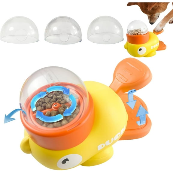 2-in-1 Interactive Slow Feeder Dog and Cat Slow Feeder Bowl Enrichment Toys Interactive Dog Toys Perfect for Small to Medium Puppy Duck-Shaped Puzzles Promotes IQ Training, Reduces Bloating