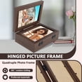 thumbnail image 3 of Jokapy 4 Folding 4x6 Hinged Picture Frame, Wood Tabletop Photo Frame, Brown, 3 of 9