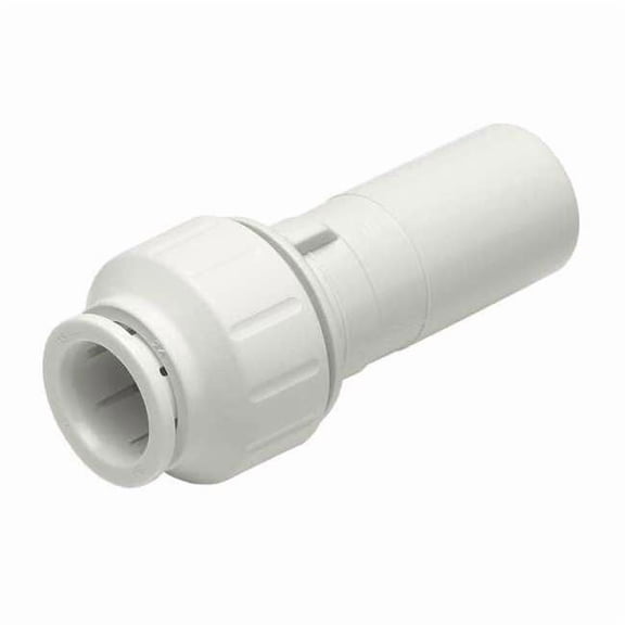 John Guest Reducer,1 x 3/4 In.,Tube,PEX,White PEI063628