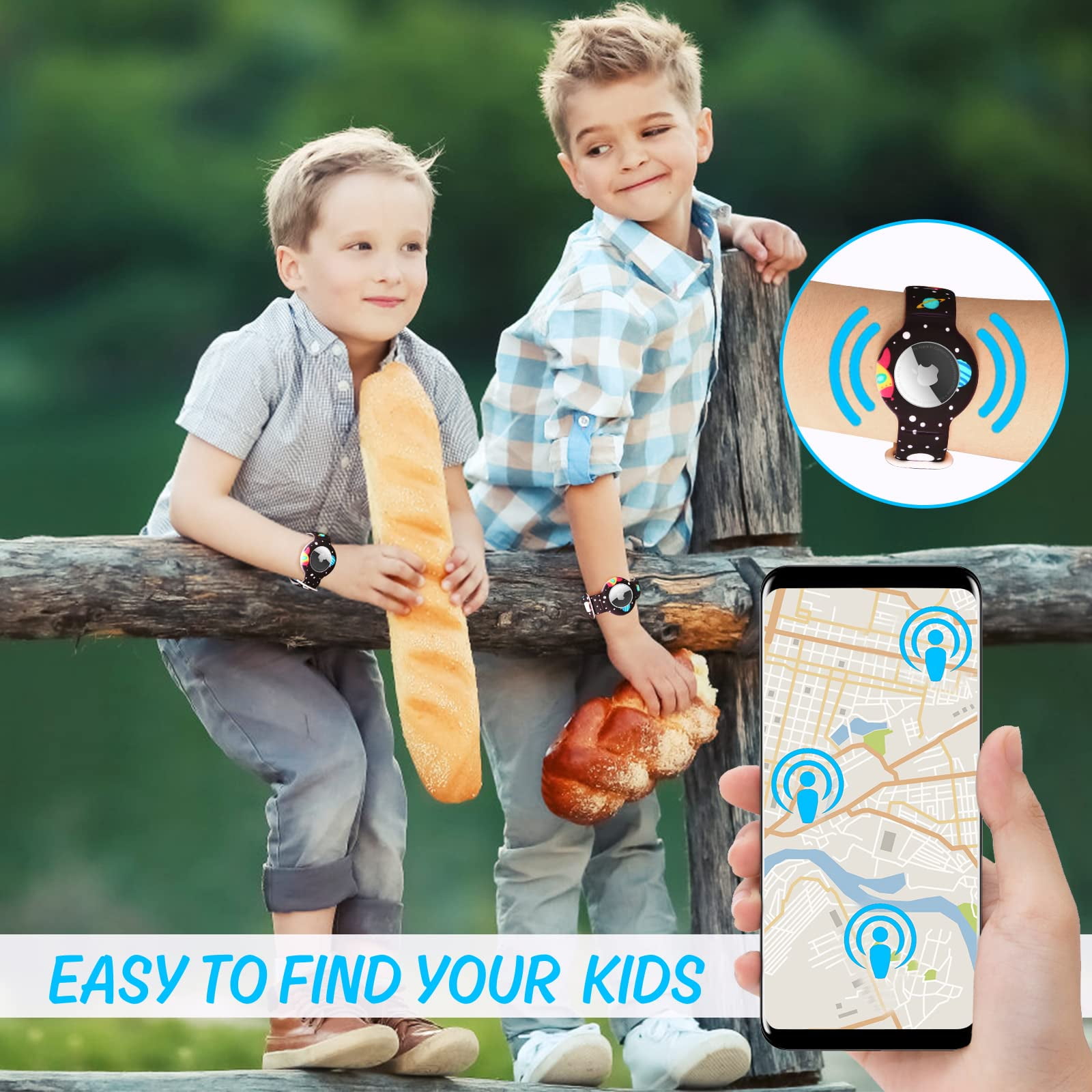 Pour Apple Airtags Enfants Bracelets Silicone Case Air Tag