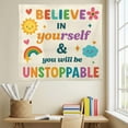 thumbnail image 2 of TiniDecor Believe in Yourself Tapestry, 60"x90" Rainbow Motivational Wall Hanging, Classroom Decor, 2 of 4