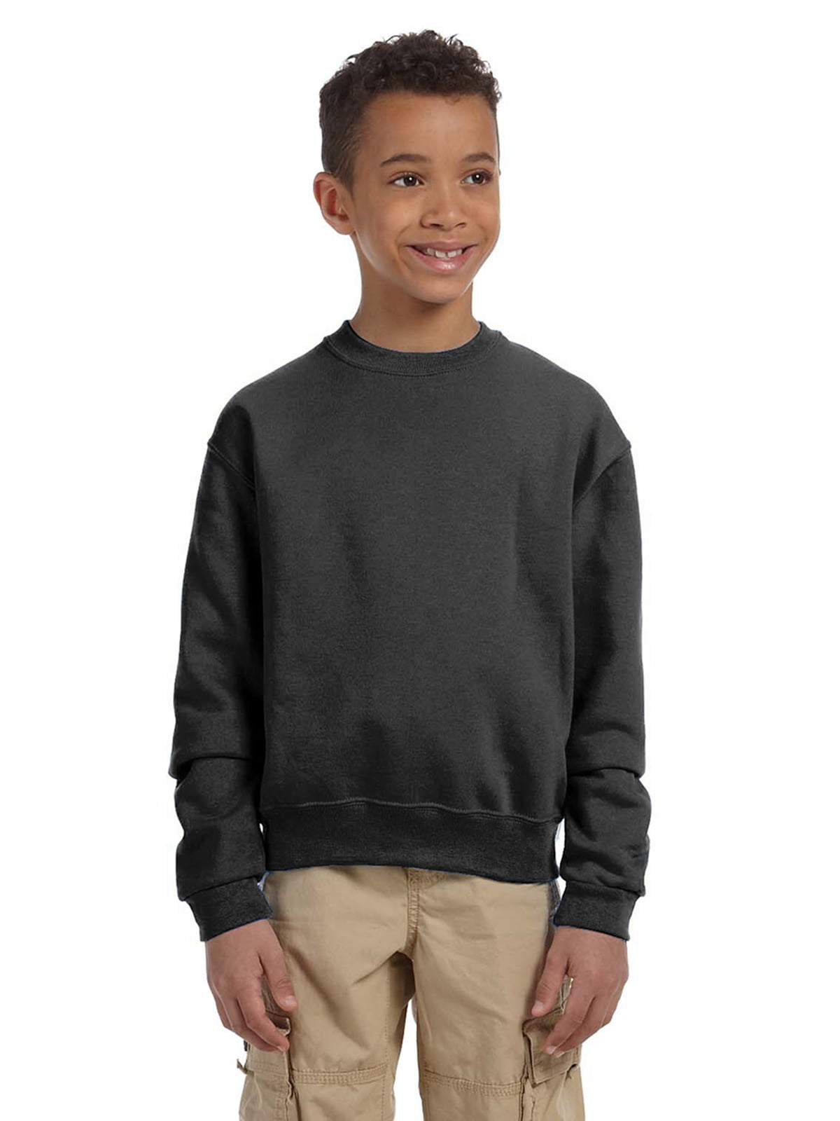 Kids Children Unisex School Uniform Plain Fleece Sweat Jumper Pullover 