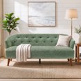 thumbnail image 3 of Leumius 73.6" 3-Seater Sofa, Modern Tufted Upholstered Couch Comfy Upholstered Sofa for Living Room, Apartment, Green, 3 of 9