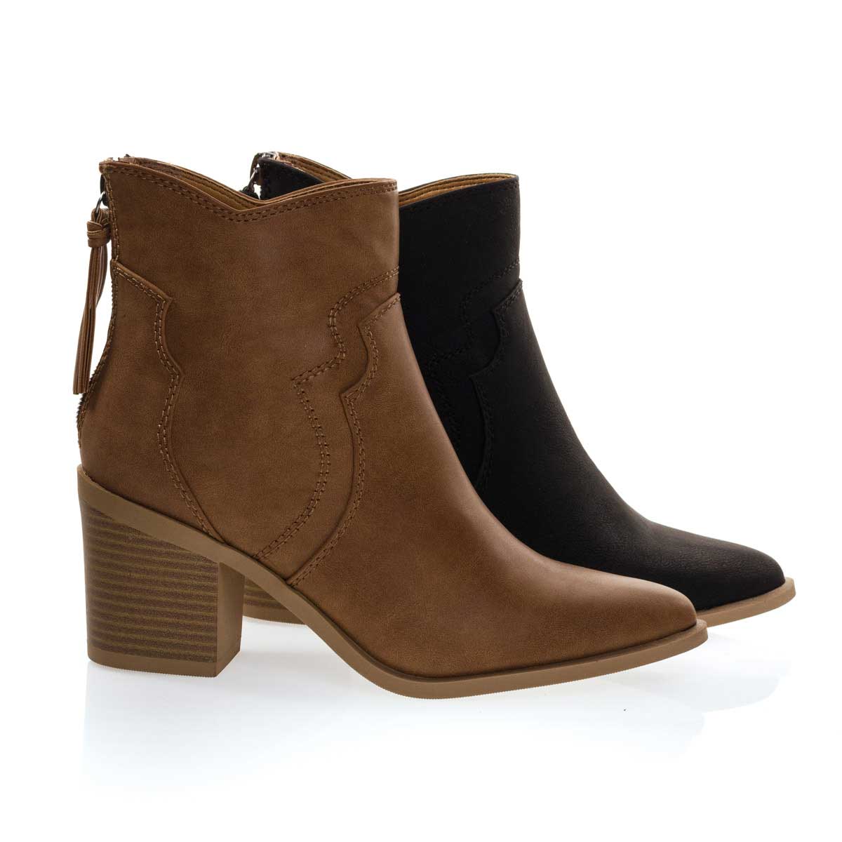 SODA Lighting by Soda, Women's Cowboy Ankle Booties w Chunky Block