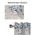 thumbnail image 6 of Blue Beige Coastal 2 Panel Kitchen Curtains for Small Windows, Beach Starfish Summer Eucalyptus Vintage Bathroom Tier Curtain, Short Window Treatment for Bedroom/Living Room 55"x24", 6 of 6