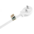 thumbnail image 3 of Maximm Cable 12 ft Angled Flat Plug Extension Cord with Multiple Outlets and Child Proof Outlet Cover - 16 AWG 2 Prong Grounded Wire - White - UL Listed - 3 Outlets, 3 of 5