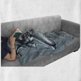 thumbnail image 6 of Animal Soft Flannel Fleece Throw Blanket, Wild Timber Wolf Portrait Hunter Exotic Creature Mystery Mammal Hunter Graphic, Cozy Plush for Indoor and Outdoor Use, 70" x 90", Slate Blue, by Ambesonne, 6 of 6