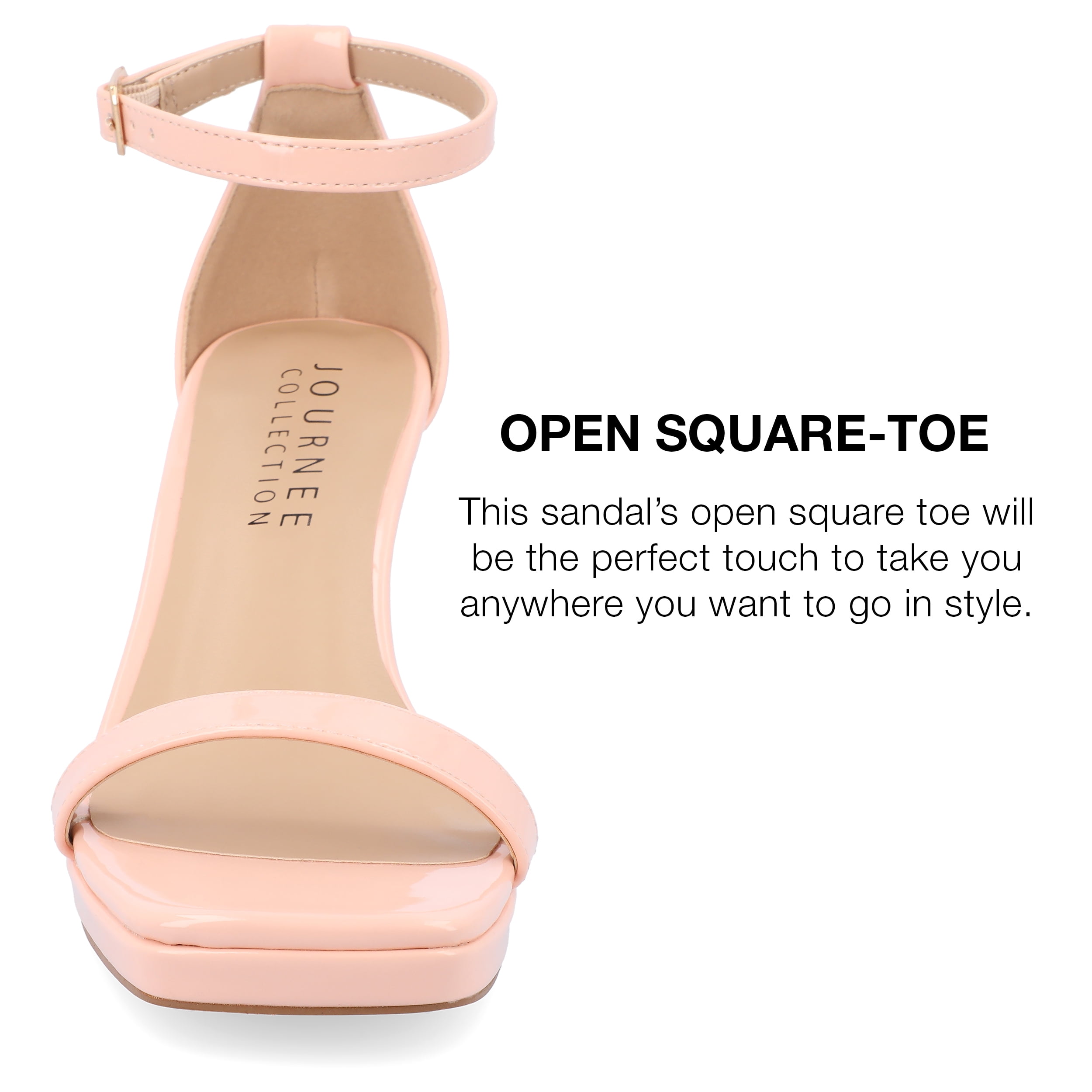 Journee Collection Womens Jeanne Slim Platform Ankle Strap Open Toe Pumps