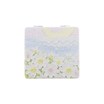 Unique Bargains Hand-painted Oil Painting Makeup Mirror Blue White 1 Pc