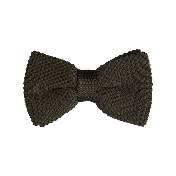 CORBATA DE LAZO PREATADA PARA HOMBRES INSPIRADA CHIC, CON CORREA AJUSTABLE, COLOR SÓLIDO, TEJIDA, MARRÓN