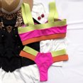 thumbnail image 6 of WQJNWEQ Bathing Suits for Women 2 Piece Ladies Bikini Patchwork Set Swimsuit Two Piece Filled Bra Swimwear Beachwear, 6 of 6