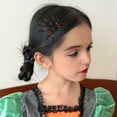 thumbnail image 4 of Happydeer 1/2Pcs Halloween Spider Hair Clip Decorative Hair Pins Women Hairpin Headpiece Cosplay Costume Accessory (Red Golden), 4 of 13