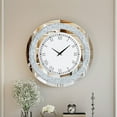 thumbnail image 5 of LUVODI 32 inch Rround Crushed Diamond Wall Clock Silver Beveled Mirrored Clock for Wall Living Room Decor, 5 of 10