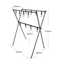 thumbnail image 3 of Camping Storage Rack Outdoor Cookware Hanger Aluminum Clothes Drying Tripod Multifunctional Picnic Organizer Stand with, 3 of 8