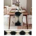 thumbnail image 3 of Ldtrchee Black Beige Lake Table Runner 36 Inches, Abstract Aesthetics Retro Bed Runner Dresser Scarves Tabletop for Indoor Outdoor Parties/Ceremony/Banquet, 13"x 36", 3 of 8