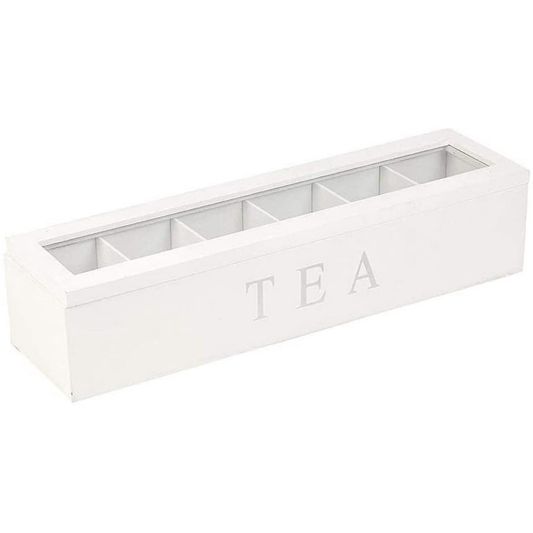 Tea box made of bamboo tea box with 6 compartments Tea bag box made of wood  with lid and velvet viewing hatch Tea box to preserve the aroma for