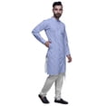thumbnail image 2 of Atasi Designer Kurta Pajama For Men Printed Angrakha Kurta Set Summer Clothing, 2 of 3