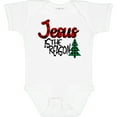 thumbnail image 3 of Inktastic Christmas Jesus is the Reason with Green Plaid Tree Boys or Girls Baby Bodysuit, 3 of 5