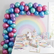 12 Multicolor Metallic Latex Balloons with Chrome Effect, 5 Pieces, by Way To Celebrate