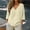 Beige, variant on Women's Casual Three-Quarter Sleeve V-Neck Pullover Top - Relaxed Fit Blouse for Everyday Wear