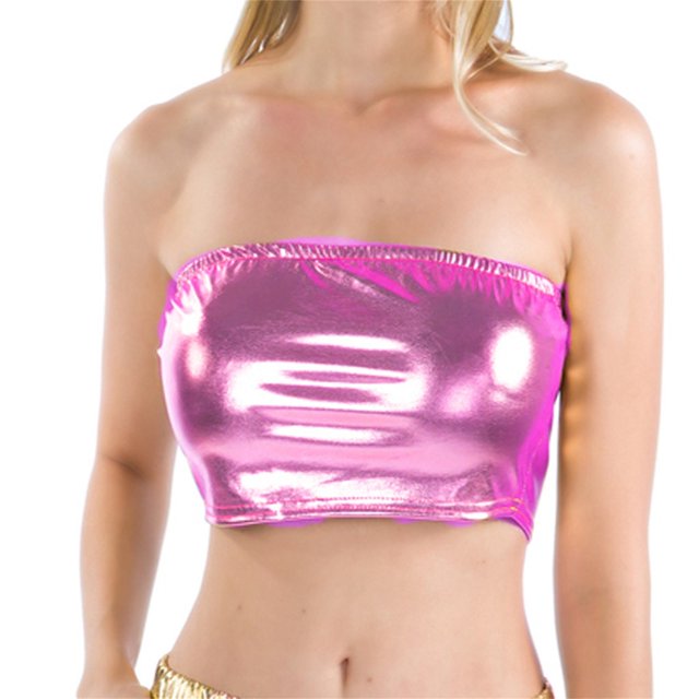 Playeras,Blusas y Tops,Ropa para Mujer Más Tamaño Camisetas Sin Mangas Para Las Mujeres Camiseta de tubo de color sólido de cuero envolvente para mujer Tops de rendimiento (C, XL)