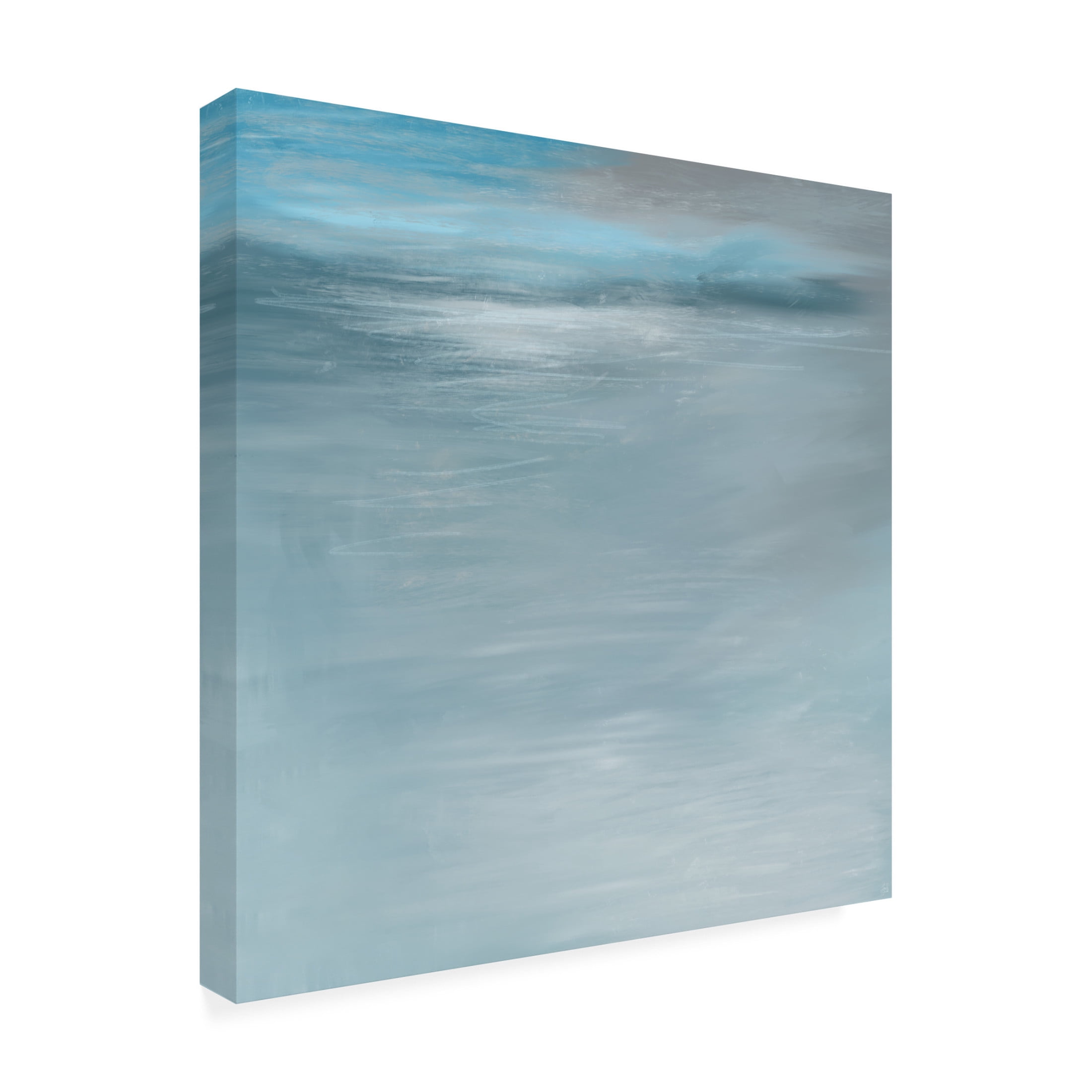 Canvas Wall Art - Line and Brush 'Blue Setting' Wall Art for Living Room, Bedroom, or Office Décor by Trademark Fine Art - 18 x 18 Inches