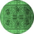 thumbnail image 1 of Ahgly Company Indoor Round Oriental Emerald Green Traditional Area Rugs, 6' Round, 1 of 4