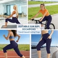 thumbnail image 5 of Women Yoga Capri Pants High Waisted Skinny Leggings Casual Yoga Sports Pants with Pockets, S-XXXL, 5 of 9