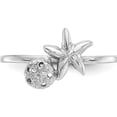 thumbnail image 5 of 14K White Gold Polished Starfish & Sand Dollar Ring (Size 7) Made In United States k5757, 5 of 5