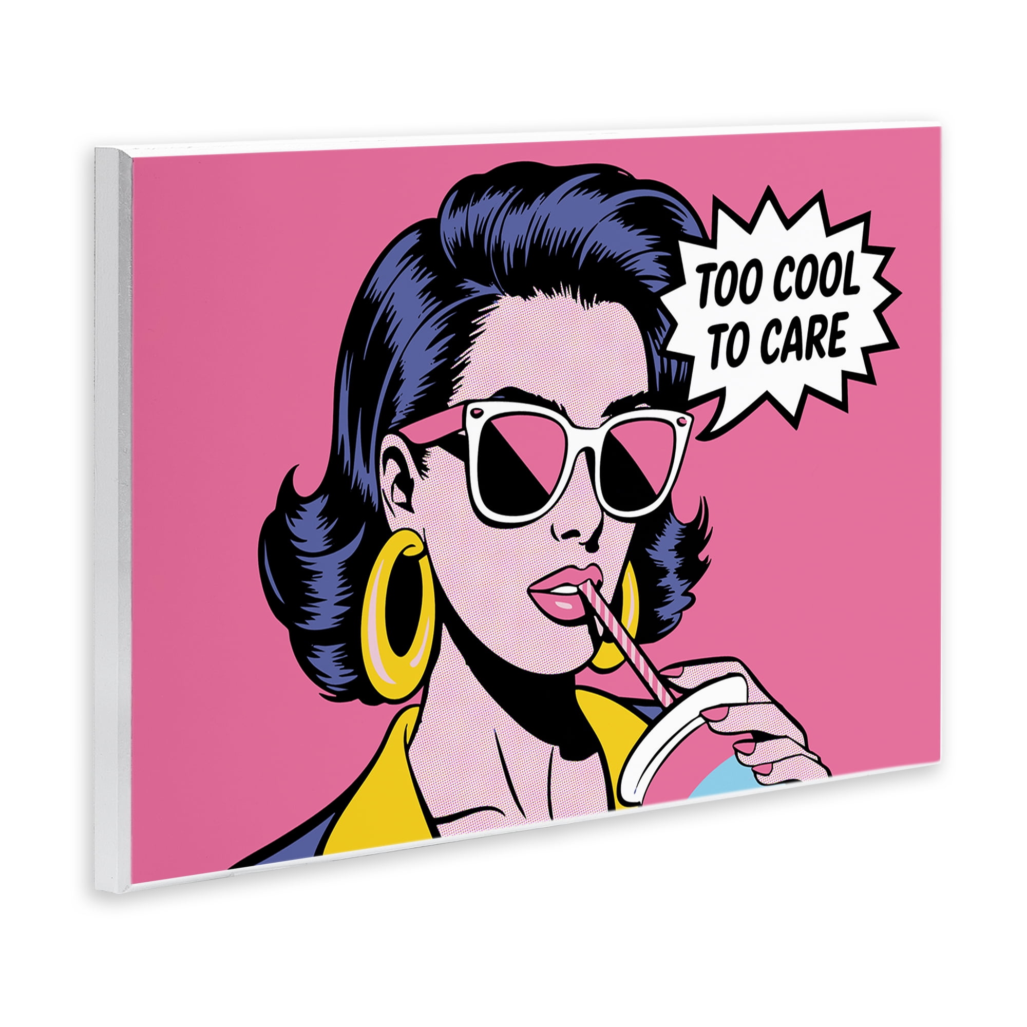 Stupell Industries Too Cool To Care Iconic Wall Plaque Art, design by Andreas Magnusson