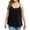 #01Black, variant on Women's Simple Loose Camisole Tank Top with Built in Bra Milk Silk Spandex for Outer Wear and Layering White L