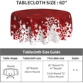 thumbnail image 5 of Christmas Round Tablecloth 60 Inch Red Xmas Snowflake Table Cloth Rustic Winter Reusable Circle Fabric Table Clothes Cover for Picnic Party Dining Room Home Outdoor Decor, 5 of 6