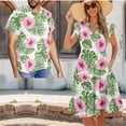 thumbnail image 3 of Yuyamidu Ocean View Matching Outfits Floral Dress for Women Casual Mens Short Sleeve Button Down Beach Dress Matching Tropical Outfits for Couples V Neck Flowy, Size 5XL, 3 of 8