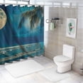 thumbnail image 7 of Orinice Moon Palm Trees Beach Bathroom Decor Set with Hooks, Colorful Luxurious Graphic Print Polyester Fabric Washable Shower Curtain, Waterproof Shower Curtain for Bathroom Decoration 36x72, 7 of 7
