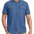 thumbnail image 1 of Dsseng Men‘S Summer Fishing Shirt Polyester Fabric Soft Sun Protection Comfortable Lightweight Quick Dry Breathable Multi-Kinetic Pocket Design Open Placket Single Breasted Outdoor Mounta, 1 of 7